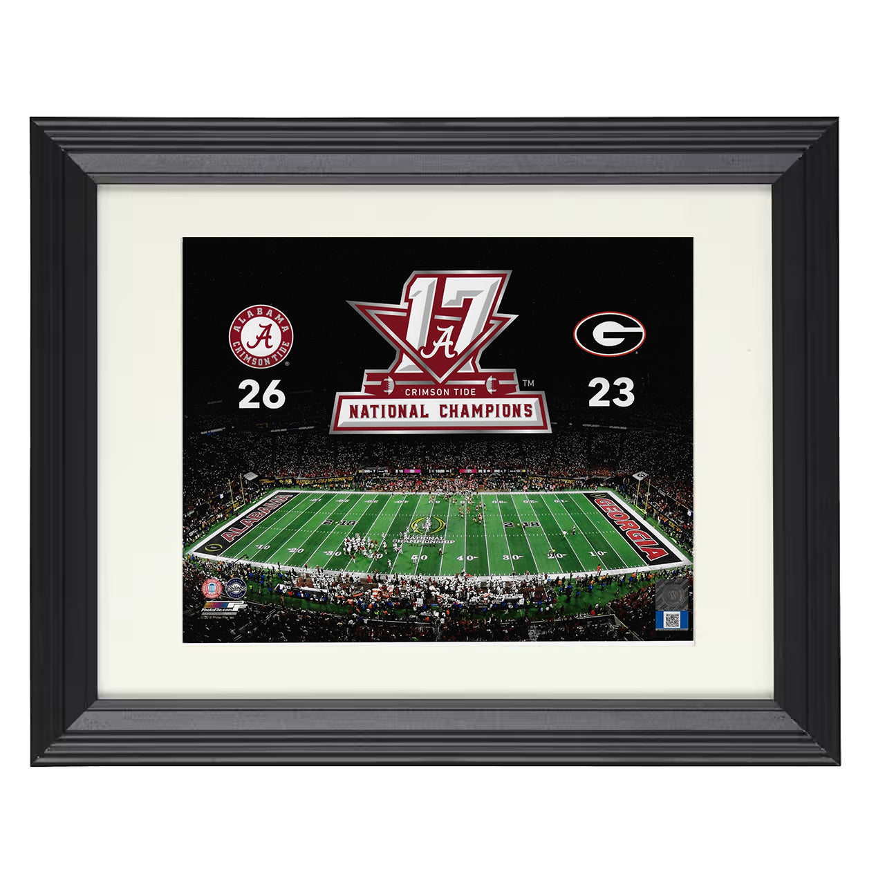 Alabama 2017 National Championship Scoreboard Victory 8x10 black beveled frame college football wall art