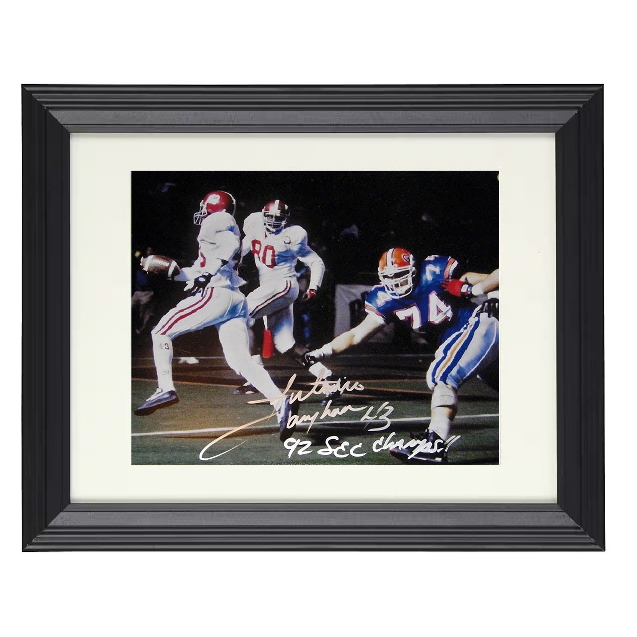 Alabama Antonio Langham Interception Return 1992 SEC 8x10 black beveled frame college football wall art