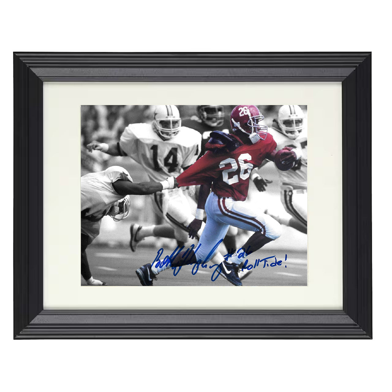 Alabama Football Bobby Humphrey Broken Tackle Power Run 8x10 black beveled frame college football wall art