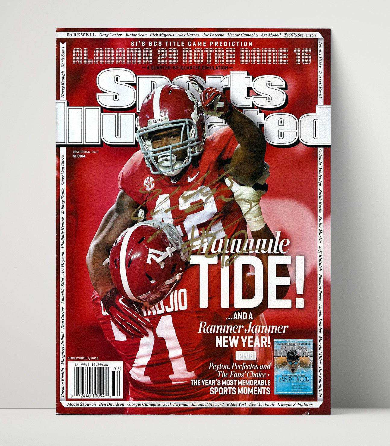 Alabama Football Eddie Lacy Yule Tide Power Run 2012 SI Cover College Football Wall Art 16x20 Unframed Print wall art print – College Football decor