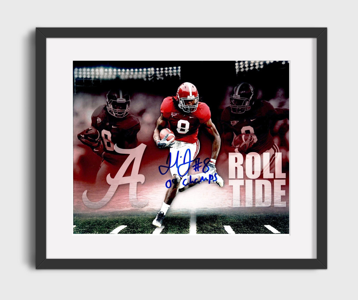 Alabama Football - Julio Jones Multi Action Receiving Montage Spotlight 8x10 Gallery Frame college football wall art