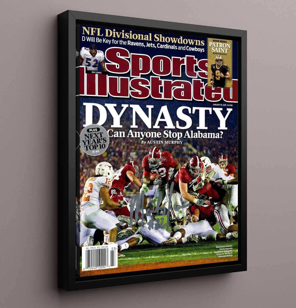 Alabama Football - Mark Ingram Dynasty - Heisman Power 8x10 Framed Canvas college football wall art
