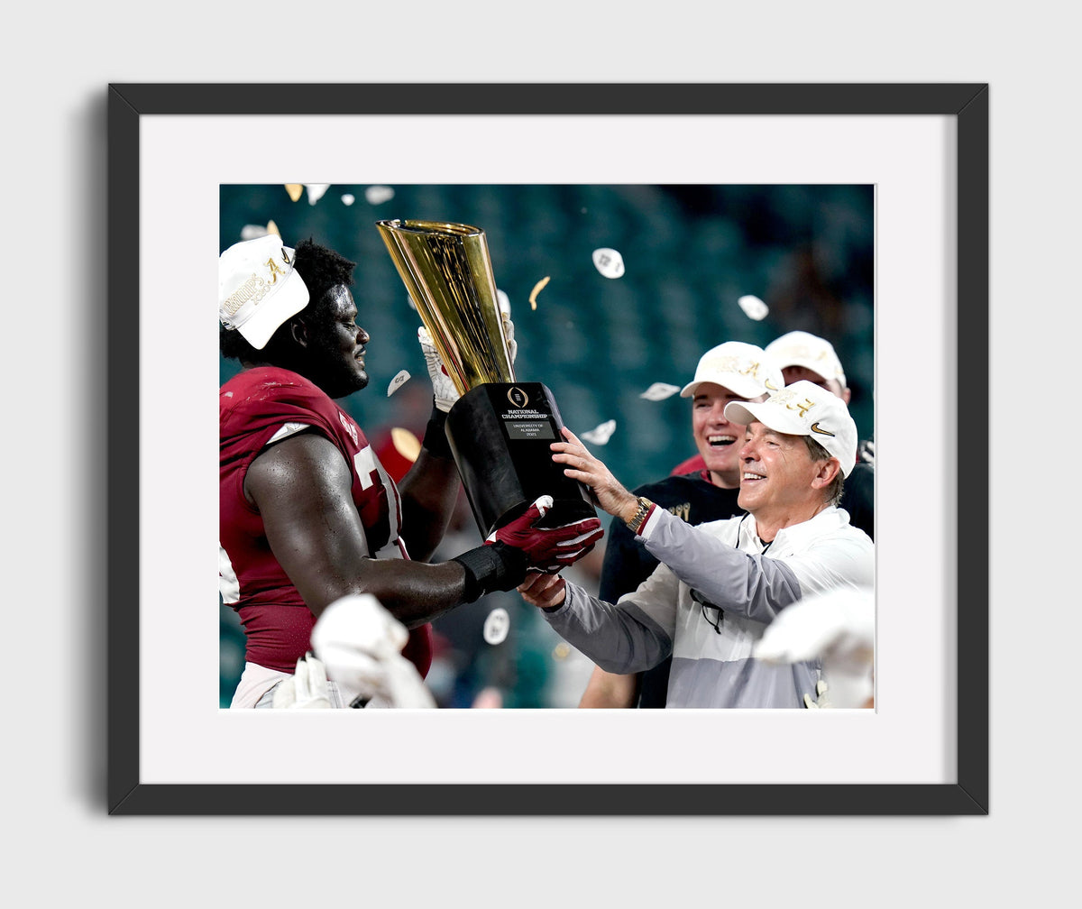 Alabama Football - Nick Saban Championship Trophy 2020 8x10 Gallery Frame college football wall art