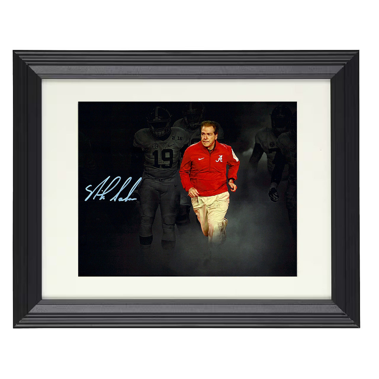 Alabama Nick Saban Tunnel Entrance Walk Focused Leadership 8x10 black beveled frame college football wall art
