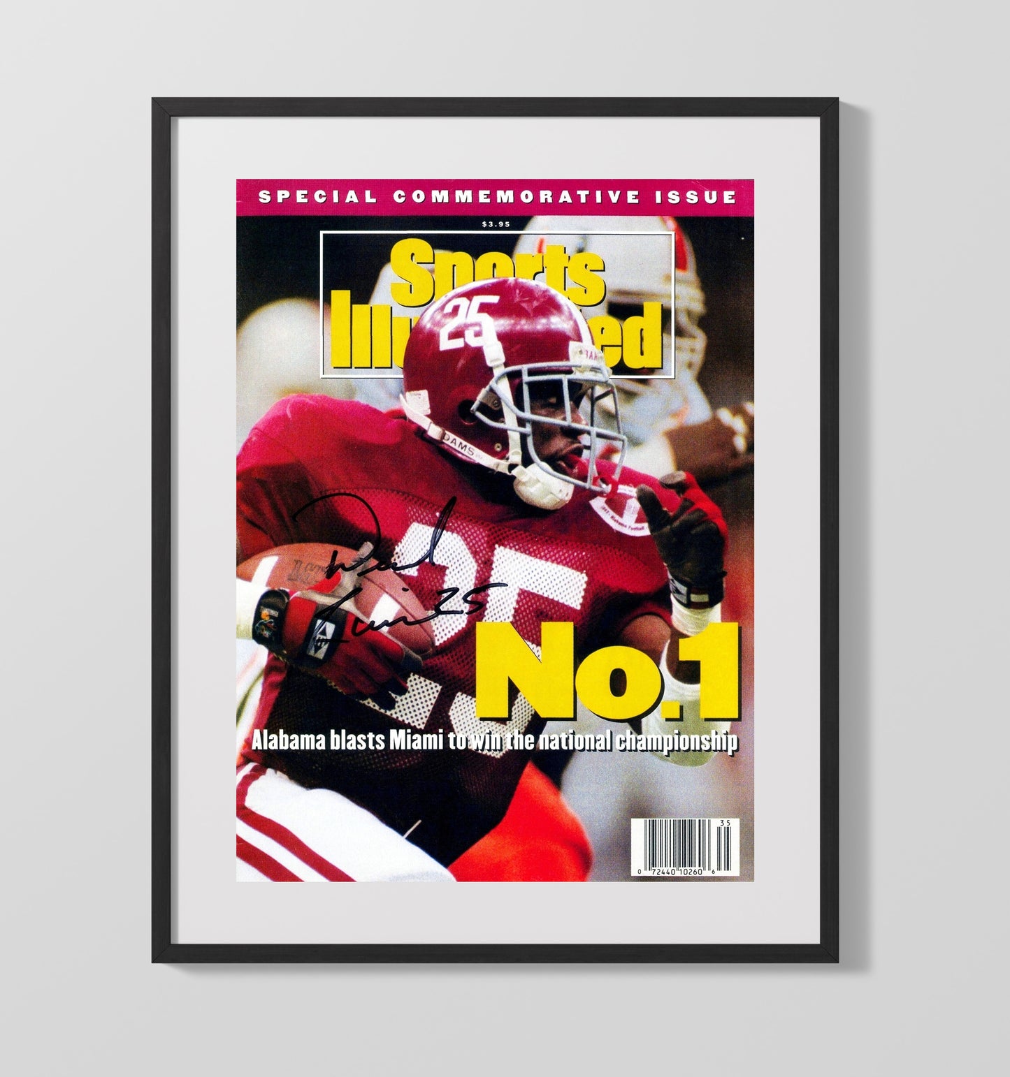 Alabama Football - Sherman Williams 1992 - National Glory 8x10 Gallery Frame college football wall art