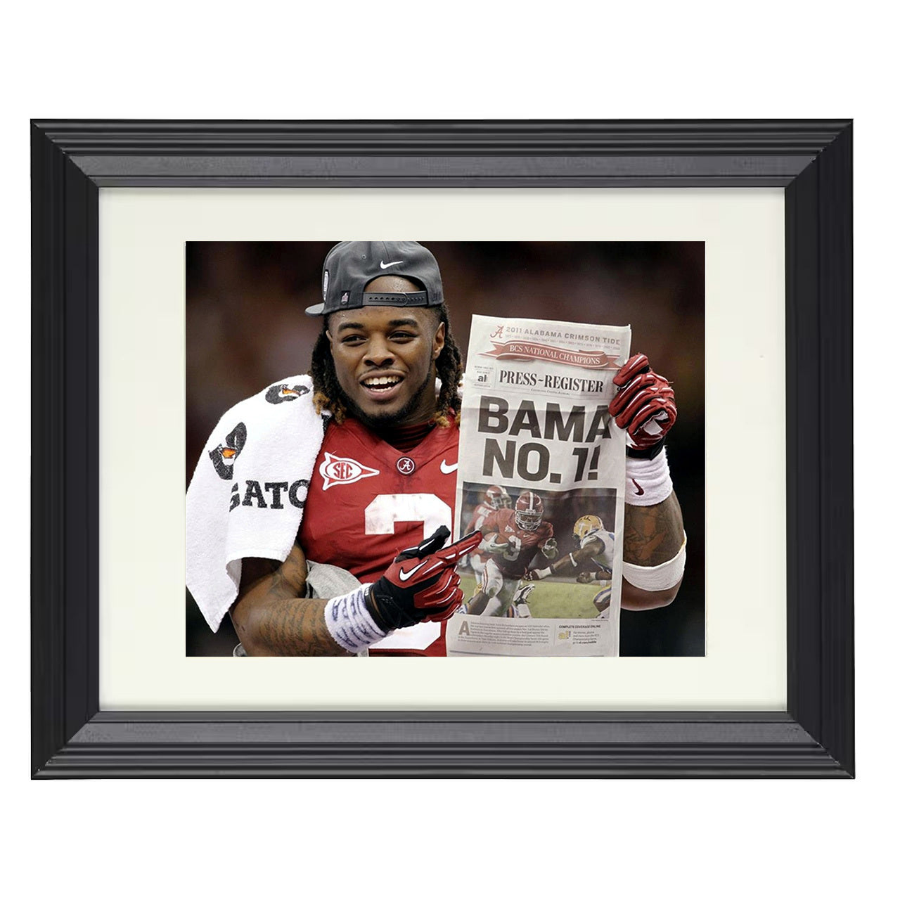 Alabama Trent Richardson Bama No 1 Celebration Moment 8x10 black beveled frame college football wall art