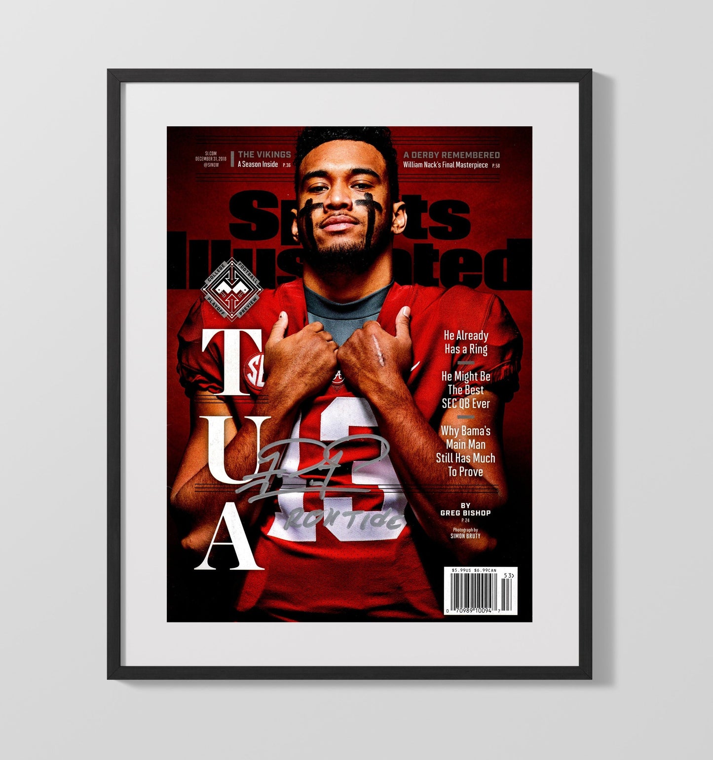 Alabama Football - Tua Tagovailoa - Roll Tide Legacy 8x10 Gallery Frame college football wall art