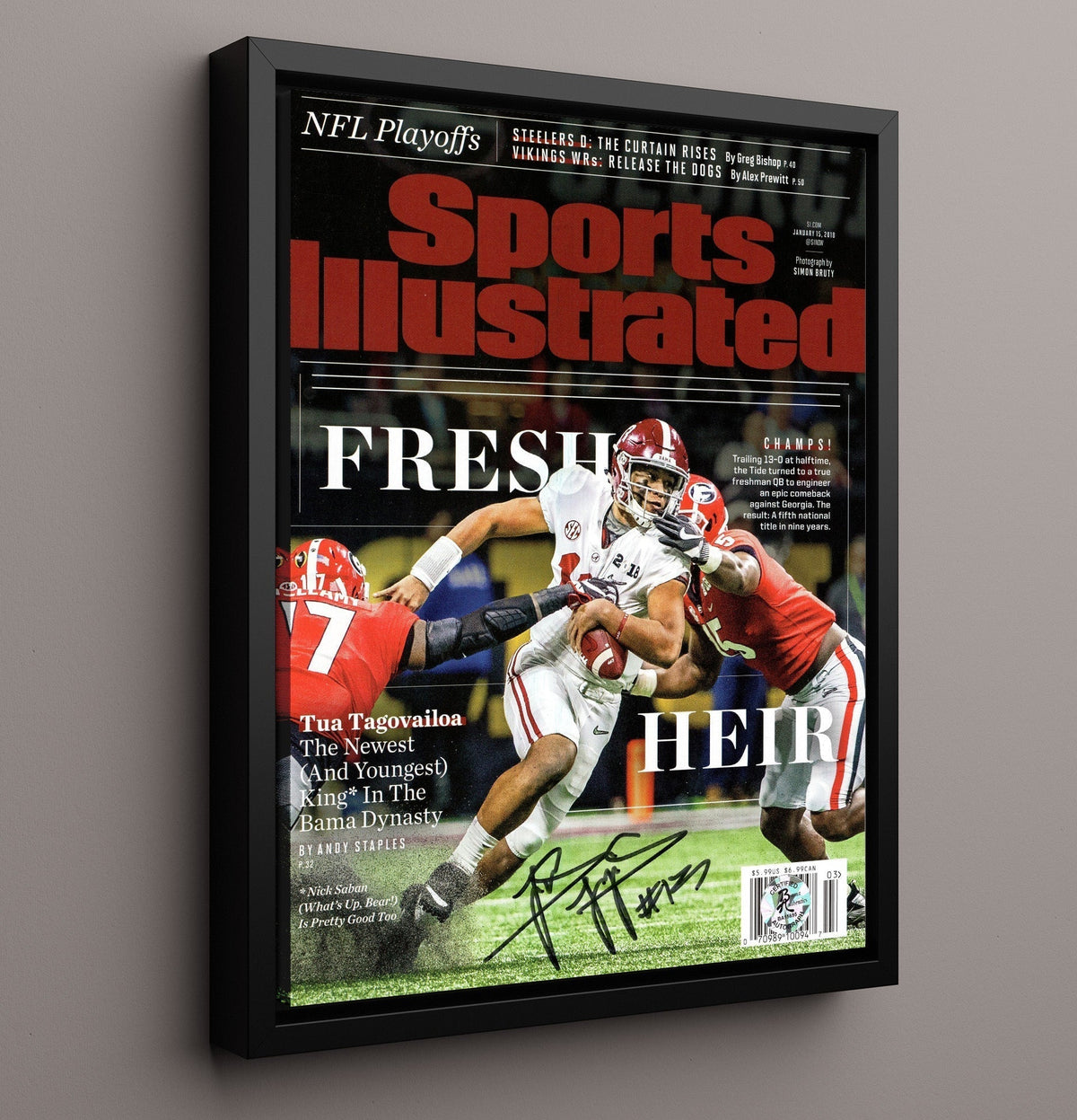 Alabama Football - Tua Tagovailoa Fresh Heir - Dynasty Builder 8x10 Framed Canvas college football wall art