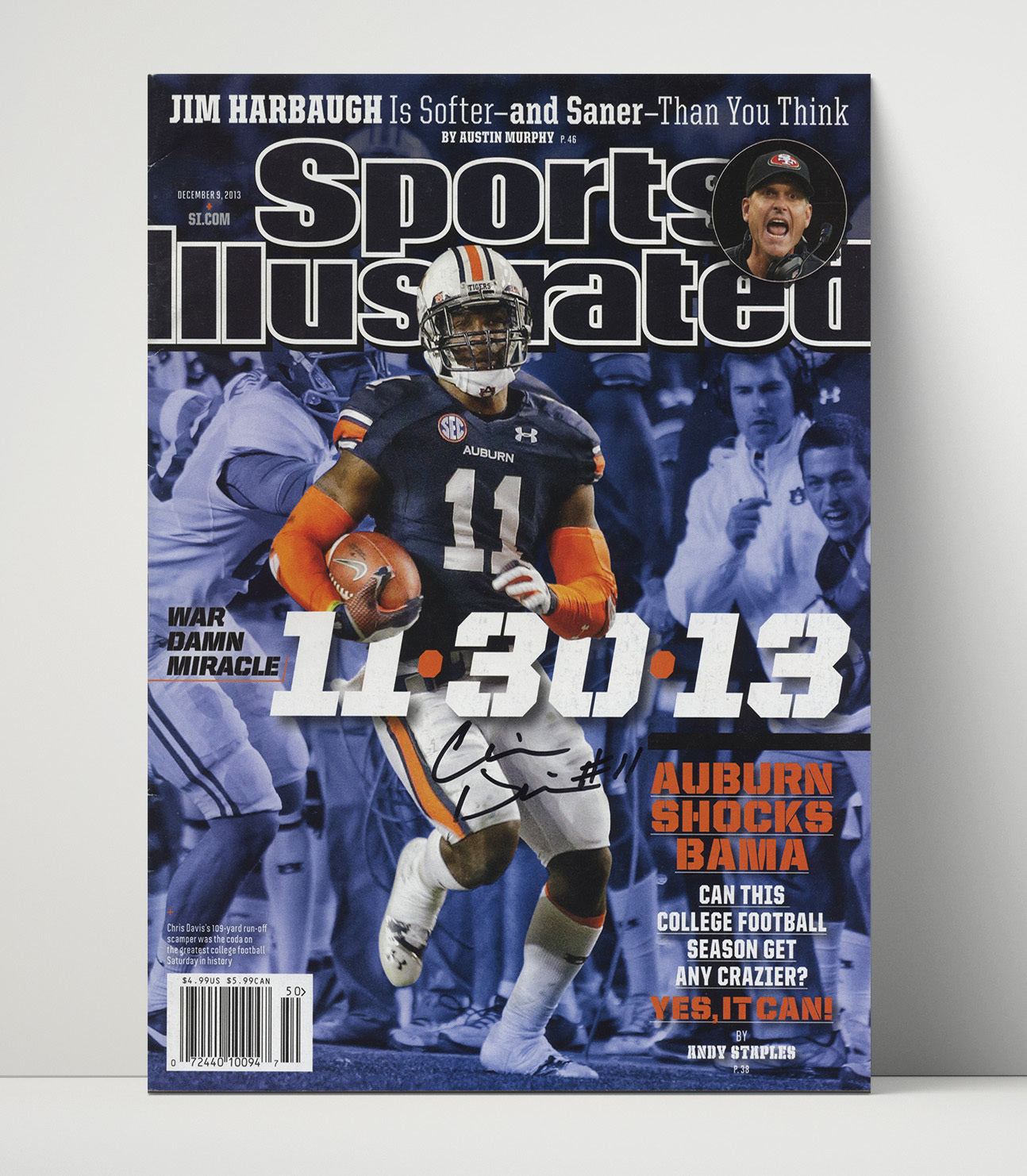 Auburn Chris Davis Kick Six Miracle SI Cover 2013 College Football Wall Art 16x20 Unframed Print wall art print – College Football decor