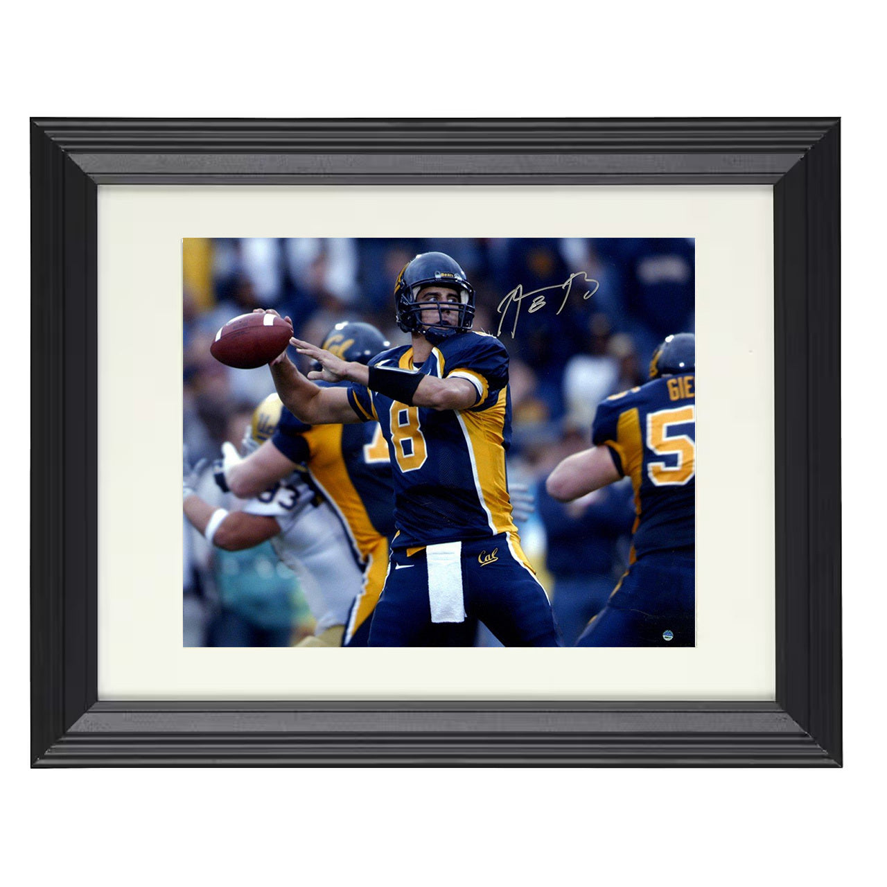 California Aaron Rodgers Deep Pass Release Pocket Throw 8x10 black beveled frame college football wall art
