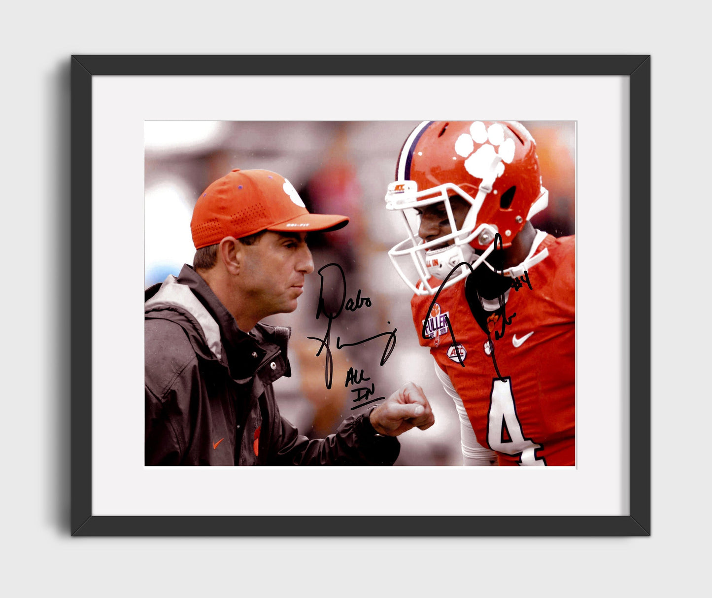 Clemson Football - Dabo Swinney and Deshaun Watson Sideline Exchange 8x10 Gallery Frame college football wall art
