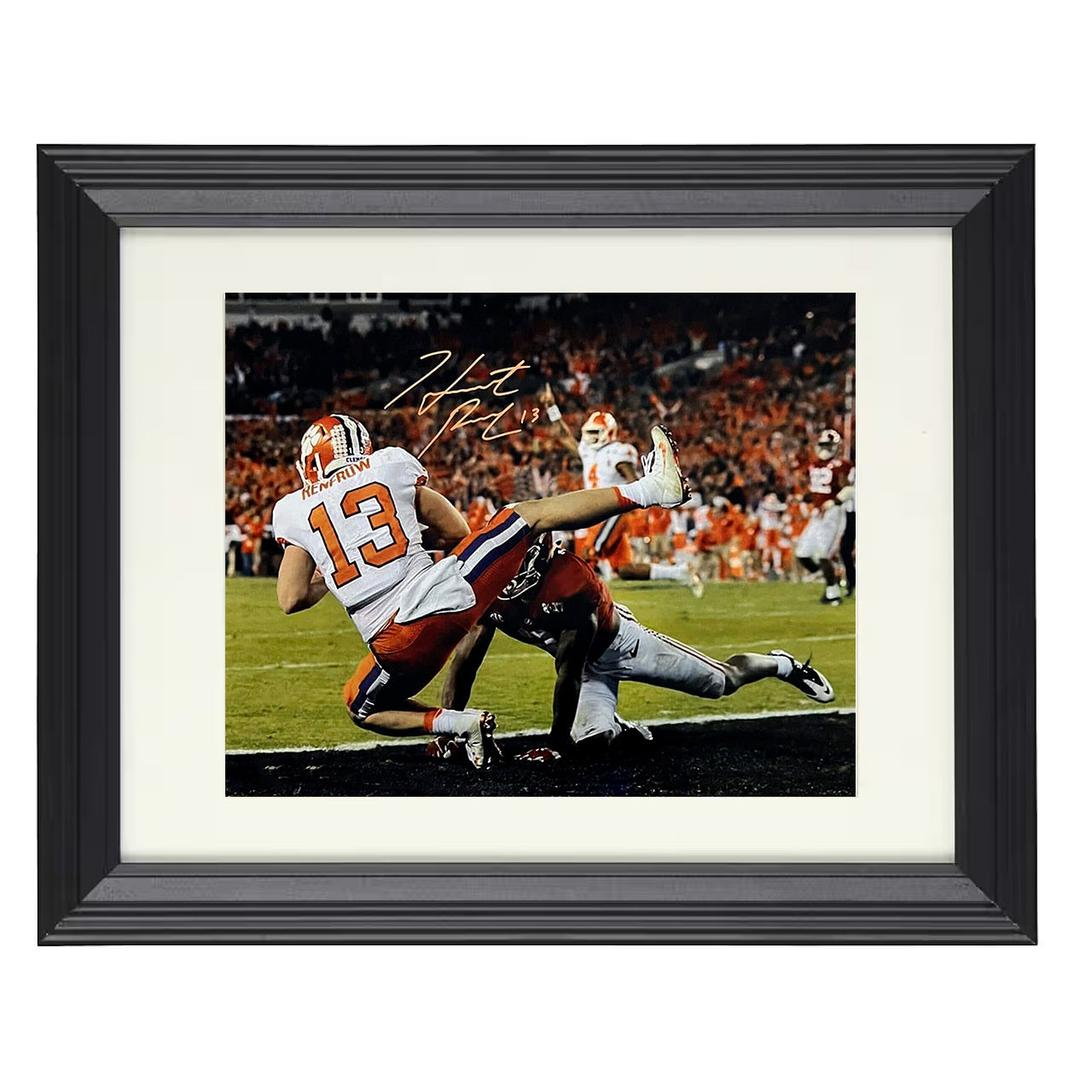 Clemson Hunter Renfrow Championship Catch vs Alabama 2017 8x10 black beveled frame college football wall art