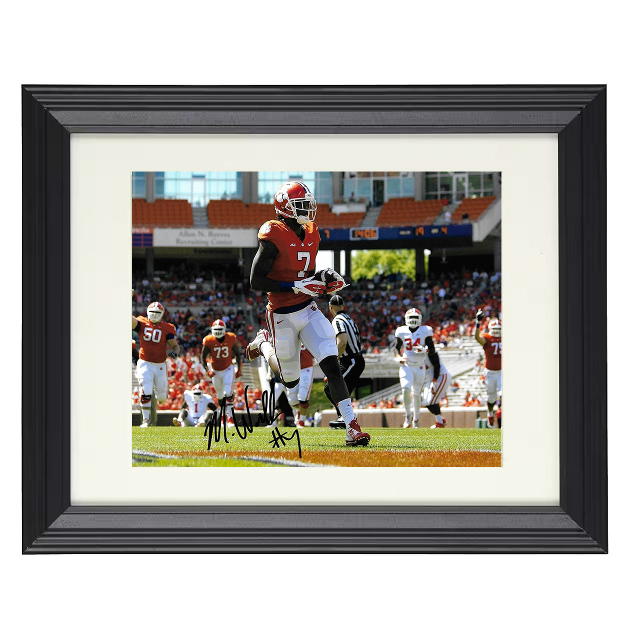 Clemson Football Mike Williams Touchdown Catch Stride 8x10 black beveled frame college football wall art