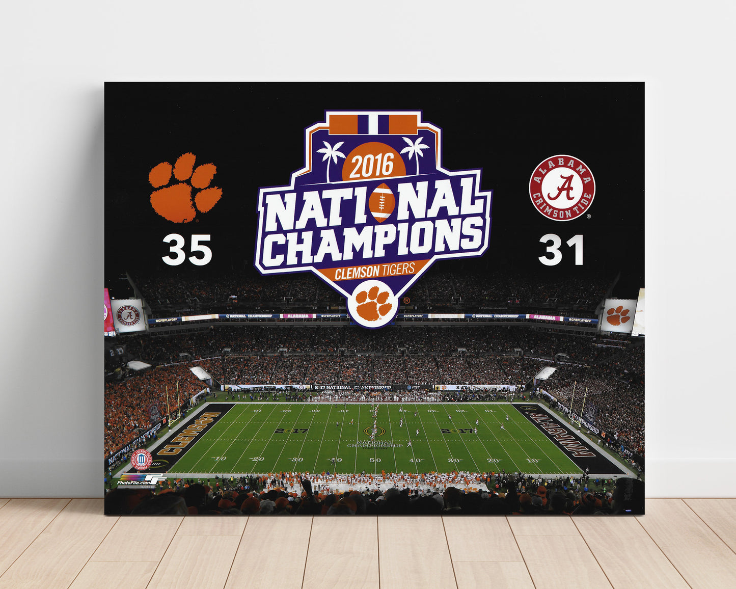 Clemson Football National Championship Scoreboard College Football Wall Art 16x20 Unframed Print wall art print – College Football decor