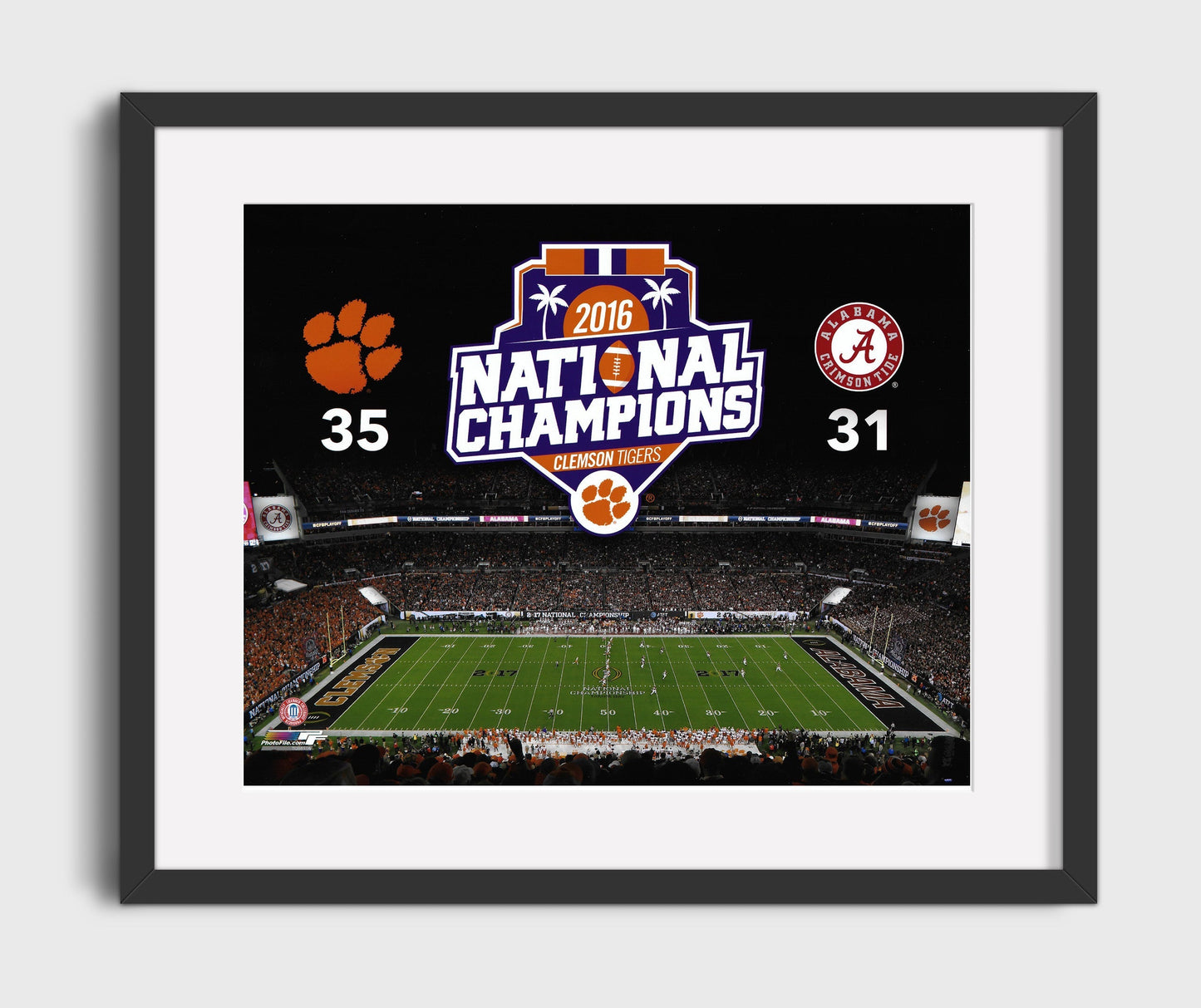 Clemson Football - National Championship Scoreboard 8x10 Gallery Frame college football wall art