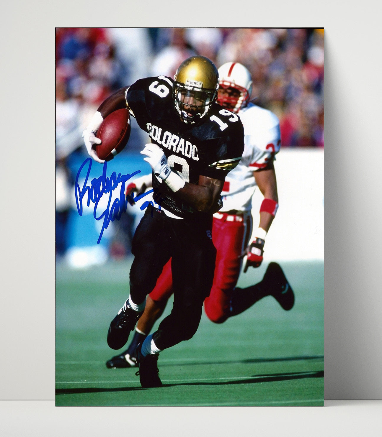 Colorado Football Rashaan Salaam Heisman Run Spotlight College Football Wall Art 16x20 Unframed Print wall art print – College Football decor