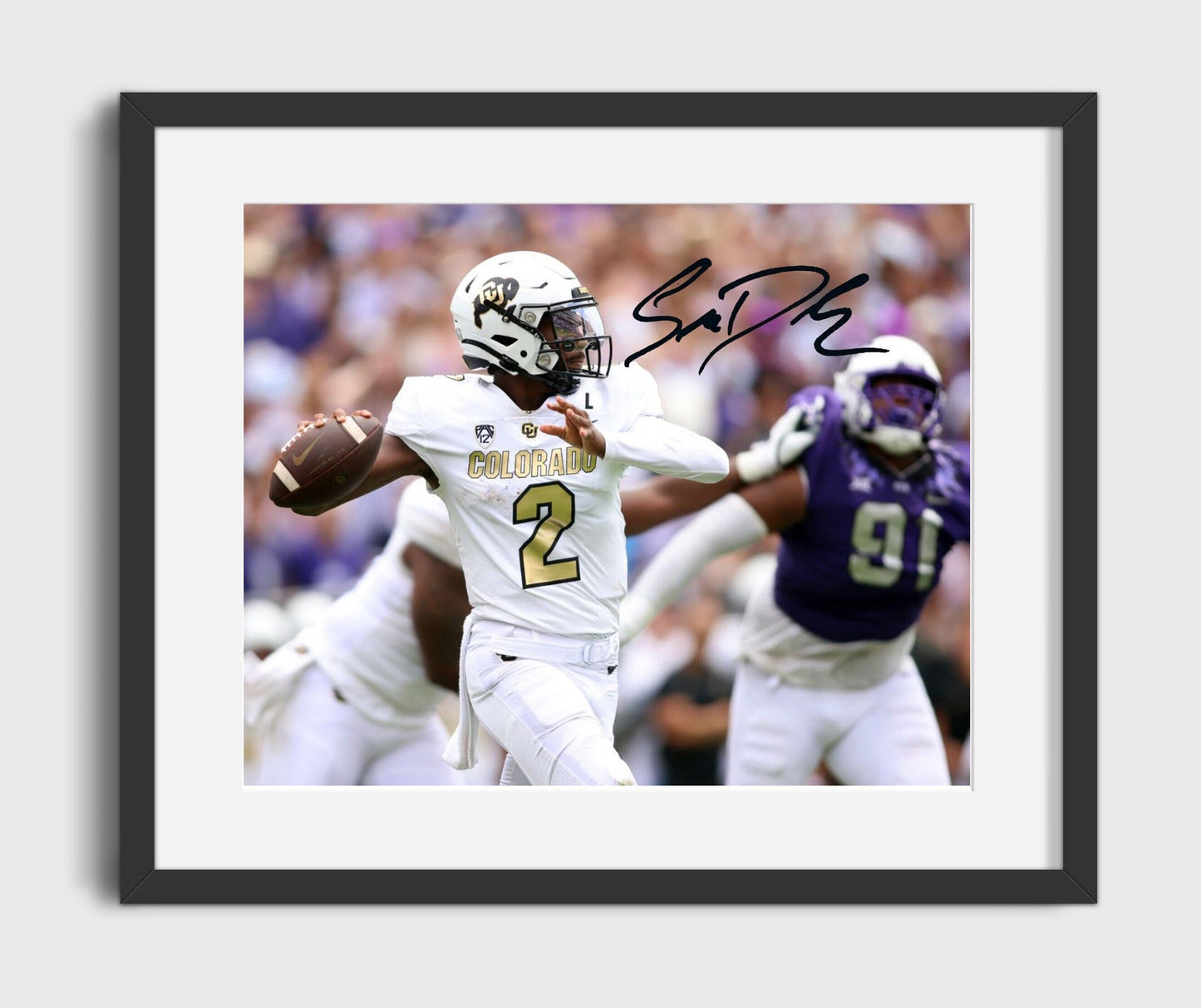 Colorado Football - Shedeur Sanders Pocket Pass Command 8x10 Gallery Frame college football wall art