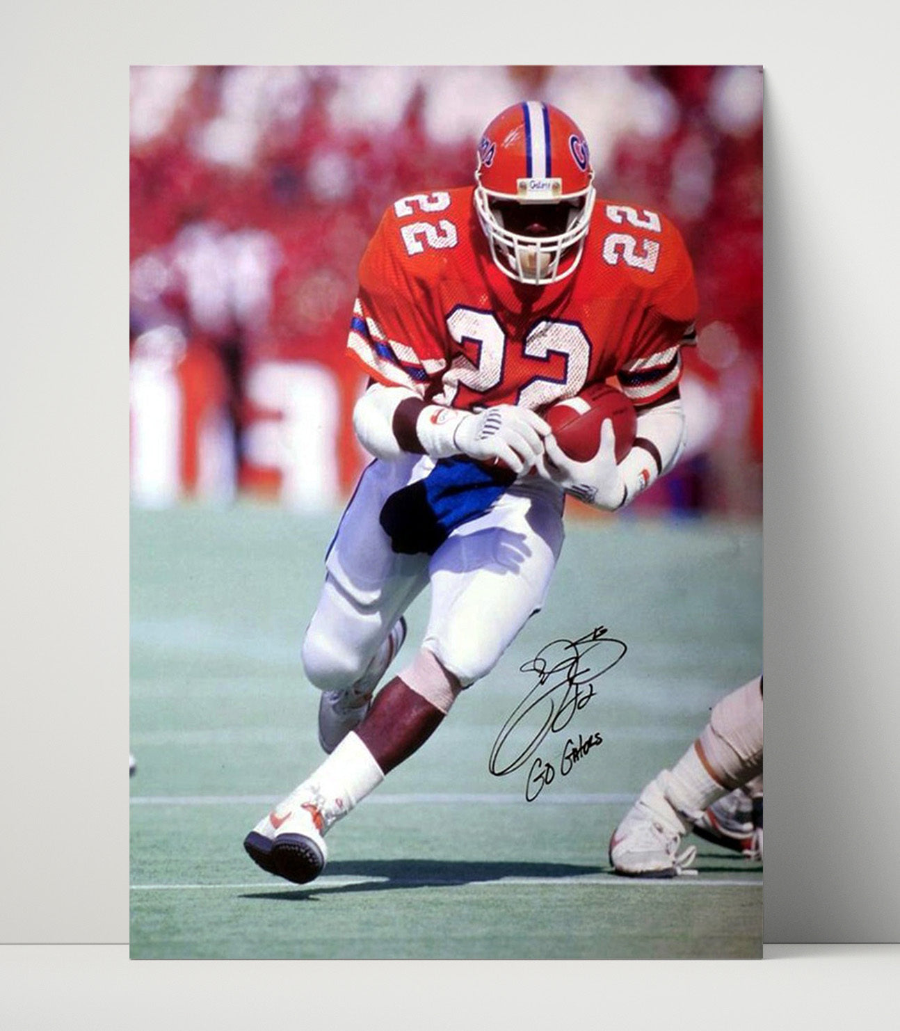 Florida Football Emmitt Smith Rushing Through Defense College Football Wall Art 16x20 Unframed Print wall art print – College Football decor