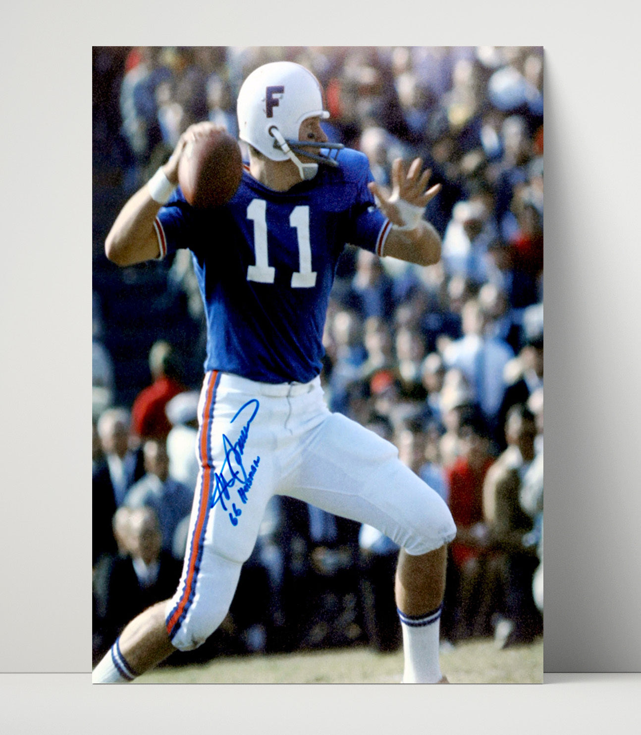 Florida Football Steve Spurrier Classic Dropback Pass College Football Wall Art 16x20 Unframed Print wall art print – College Football decor