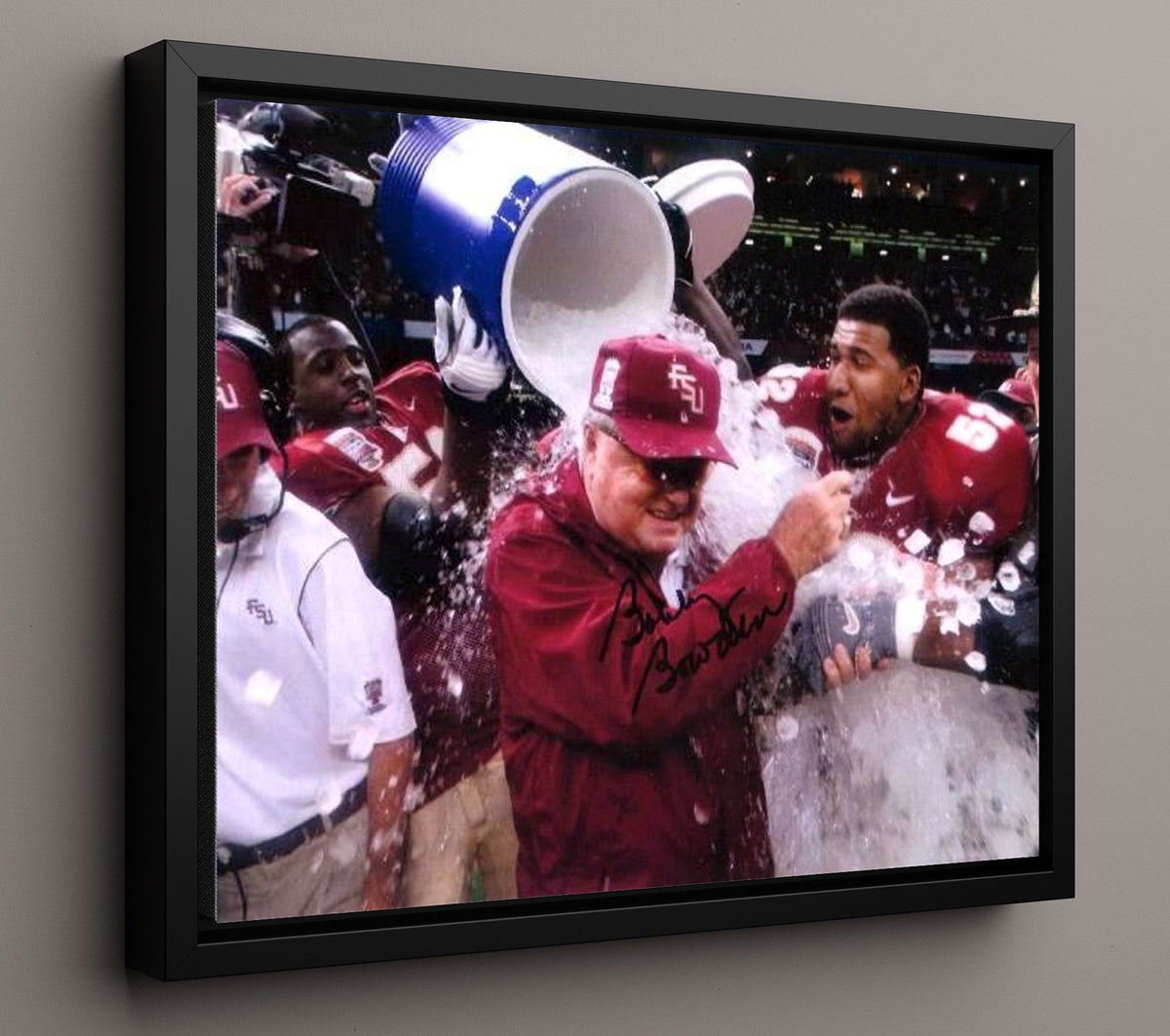 Florida State Football - Bobby Bowden Ice Bath Celebration 8x10 Framed Canvas college football wall art