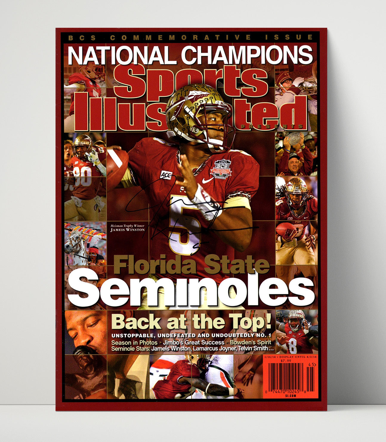 Florida State Football Jameis Winston National Champions SI Cover 2013 College Football Wall 16x20 Unframed Print wall art print – College Football decor