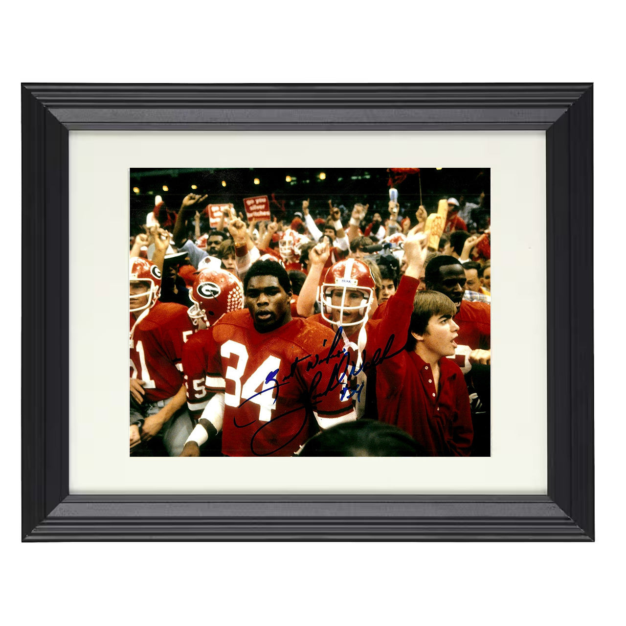 Georgia Herschel Walker 1980 Championship Era Power Run 8x10 black beveled frame college football wall art