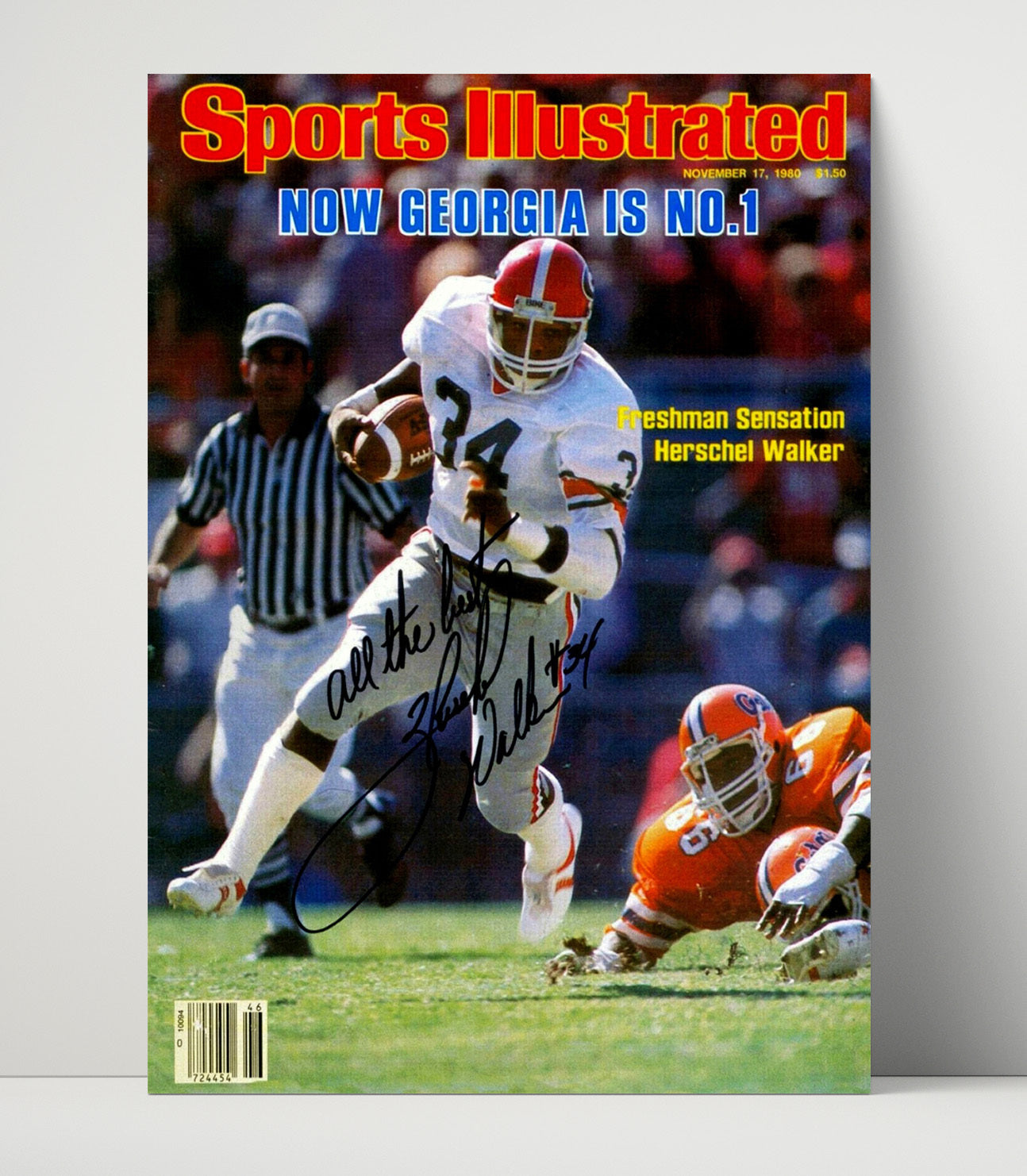 Georgia Football Herschel Walker Freshman Sensation SI Cover 1980 College Football Wall Art 16x20 Unframed Print wall art print – College Football decor