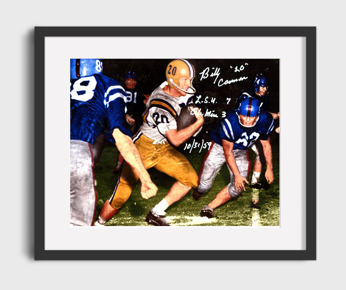LSU Football - Billy Cannon Open Field Sprint Vintage 8x10 Gallery Frame college football wall art