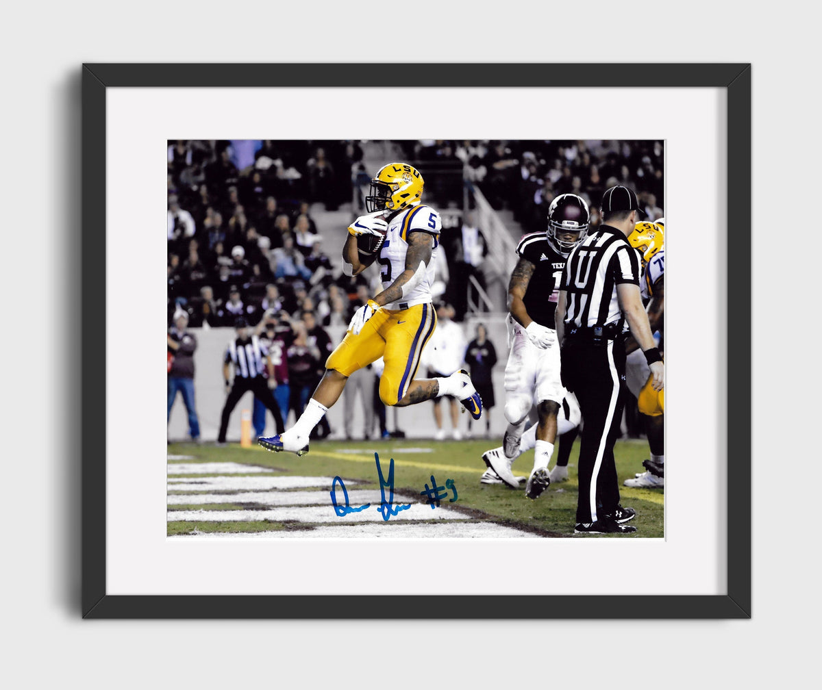 LSU Football - Derrius Guice Running Through Contact 8x10 Gallery Frame college football wall art