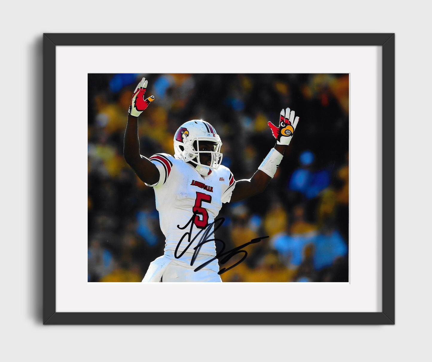 Louisville Football - Teddy Bridgewater Arms Raised Celebration 8x10 Gallery Frame college football wall art