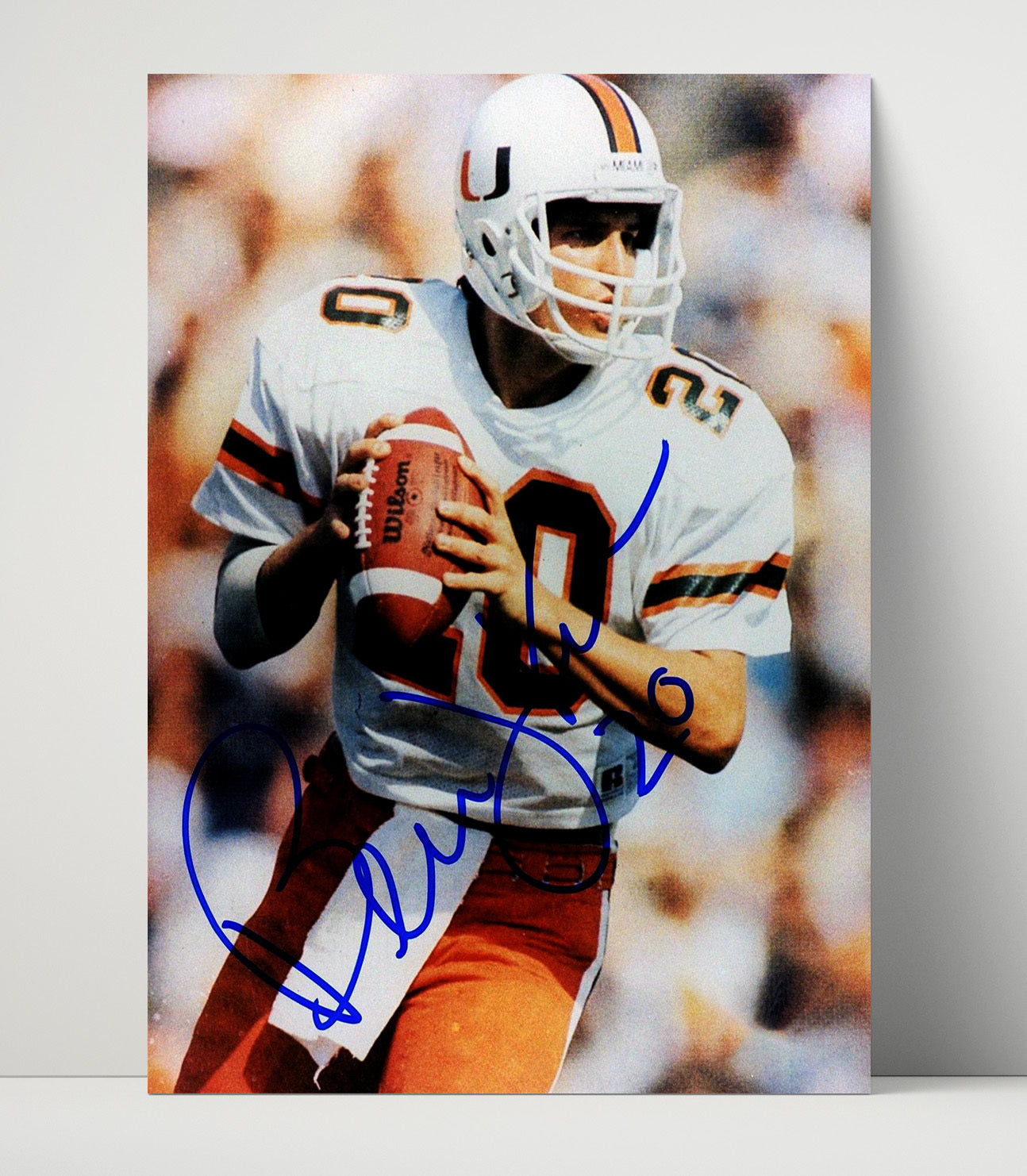 Miami Football Bernie Kosar Miami Legend Classic Dropback College Football Wall Art 16x20 Unframed Print wall art print – College Football decor