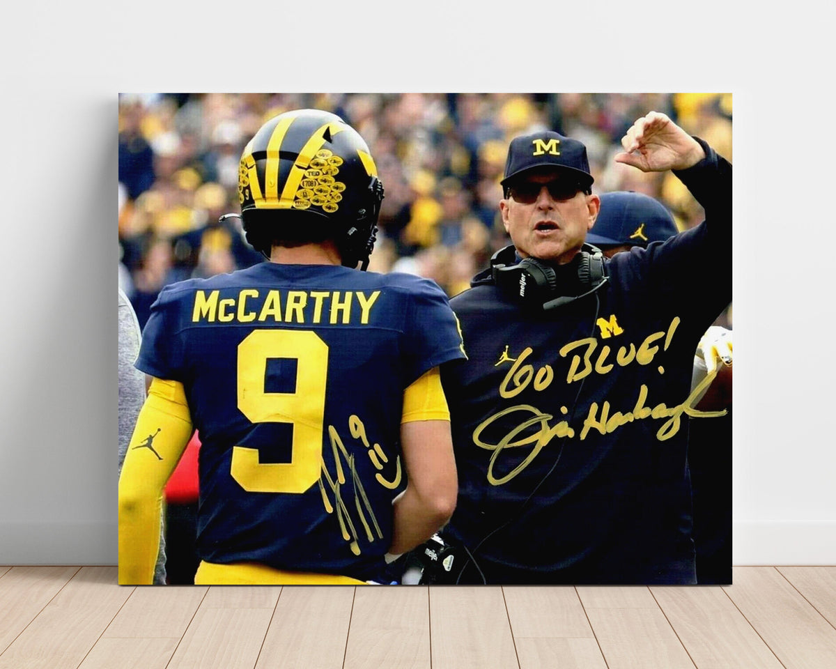Michigan Football – Harbaugh and McCarthy Sideline Coaching unframed college football poster print