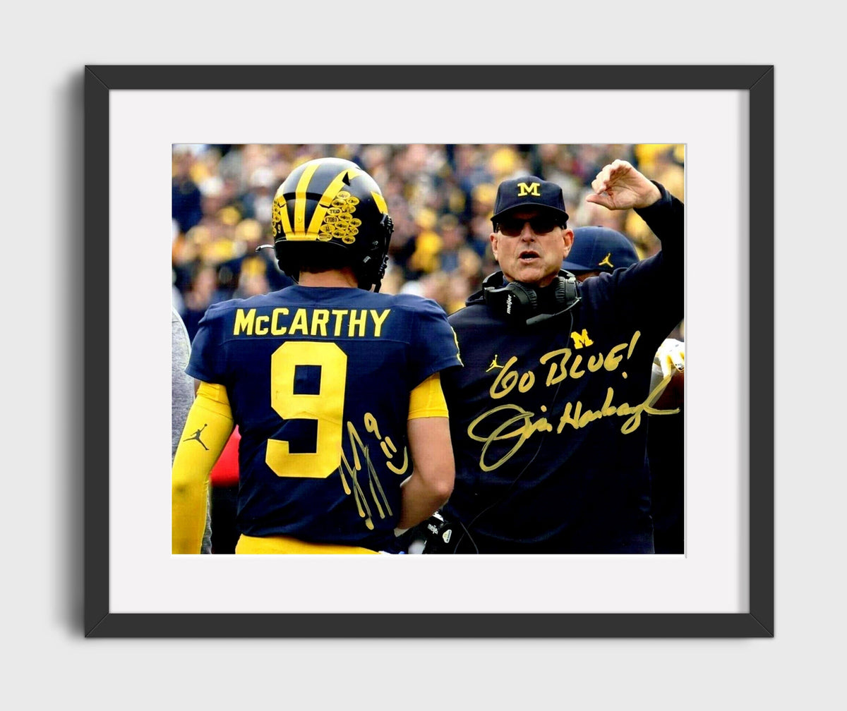 Michigan Football - Harbaugh and McCarthy Sideline Coaching Exchange 8x10 Gallery Frame college football wall art
