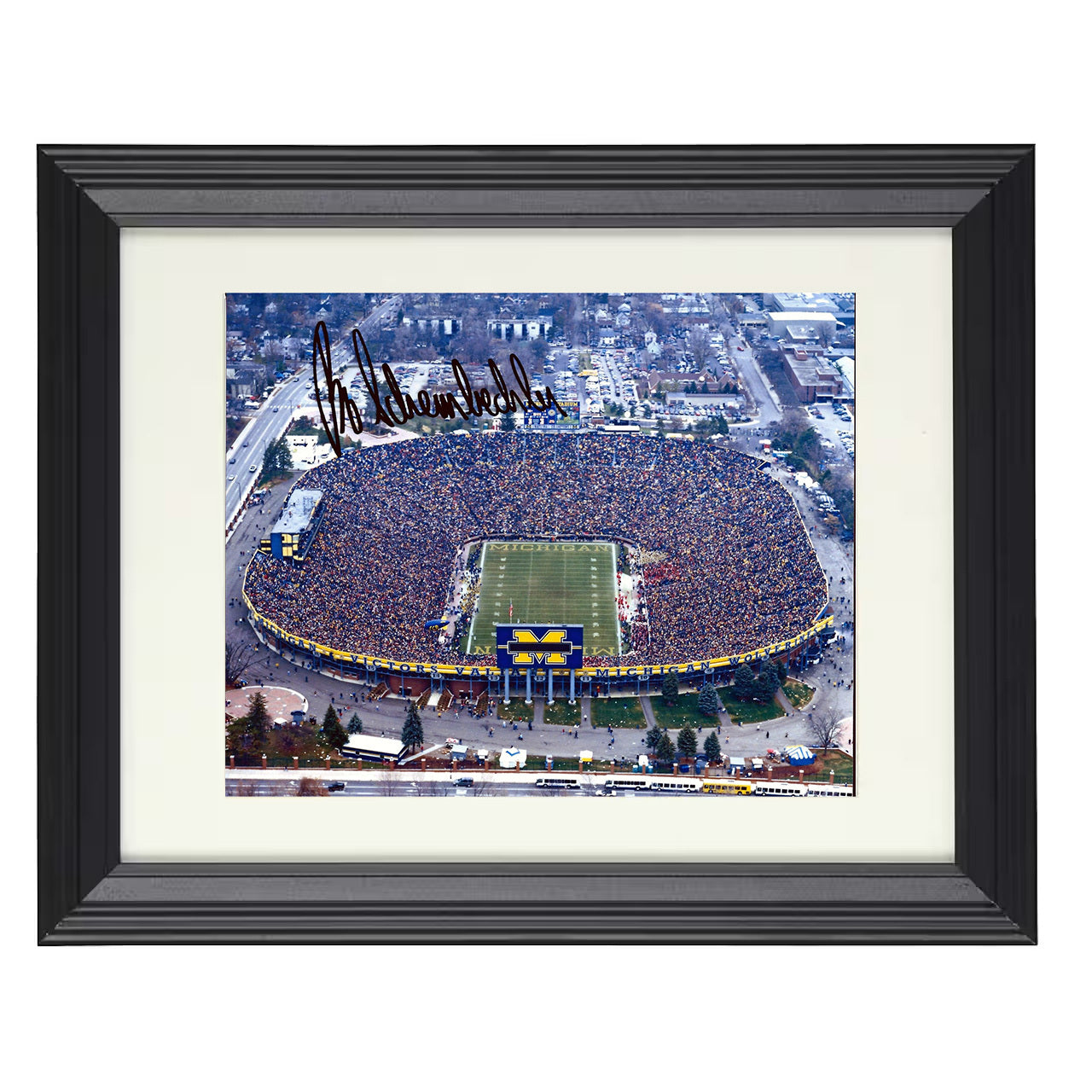 Michigan Football Michigan Stadium Big House Bo Fortress 8x10 black beveled frame college football wall art