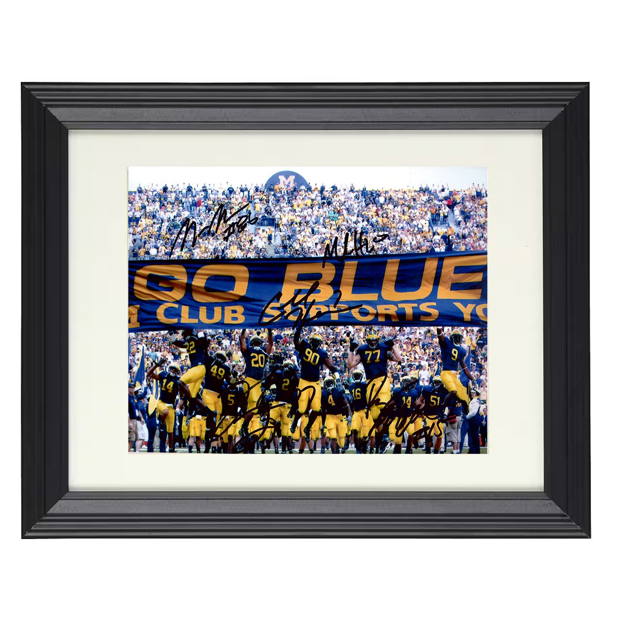 Michigan Football - Michigan Team Go Blue Banner 8x10 framed college football wall art