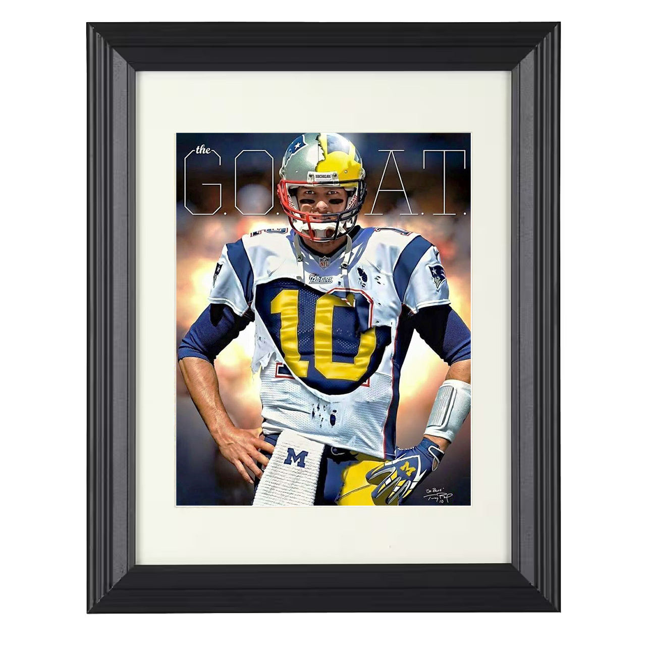 Michigan Football - Tom Brady Early Career Throwback 8x10 framed college football wall art