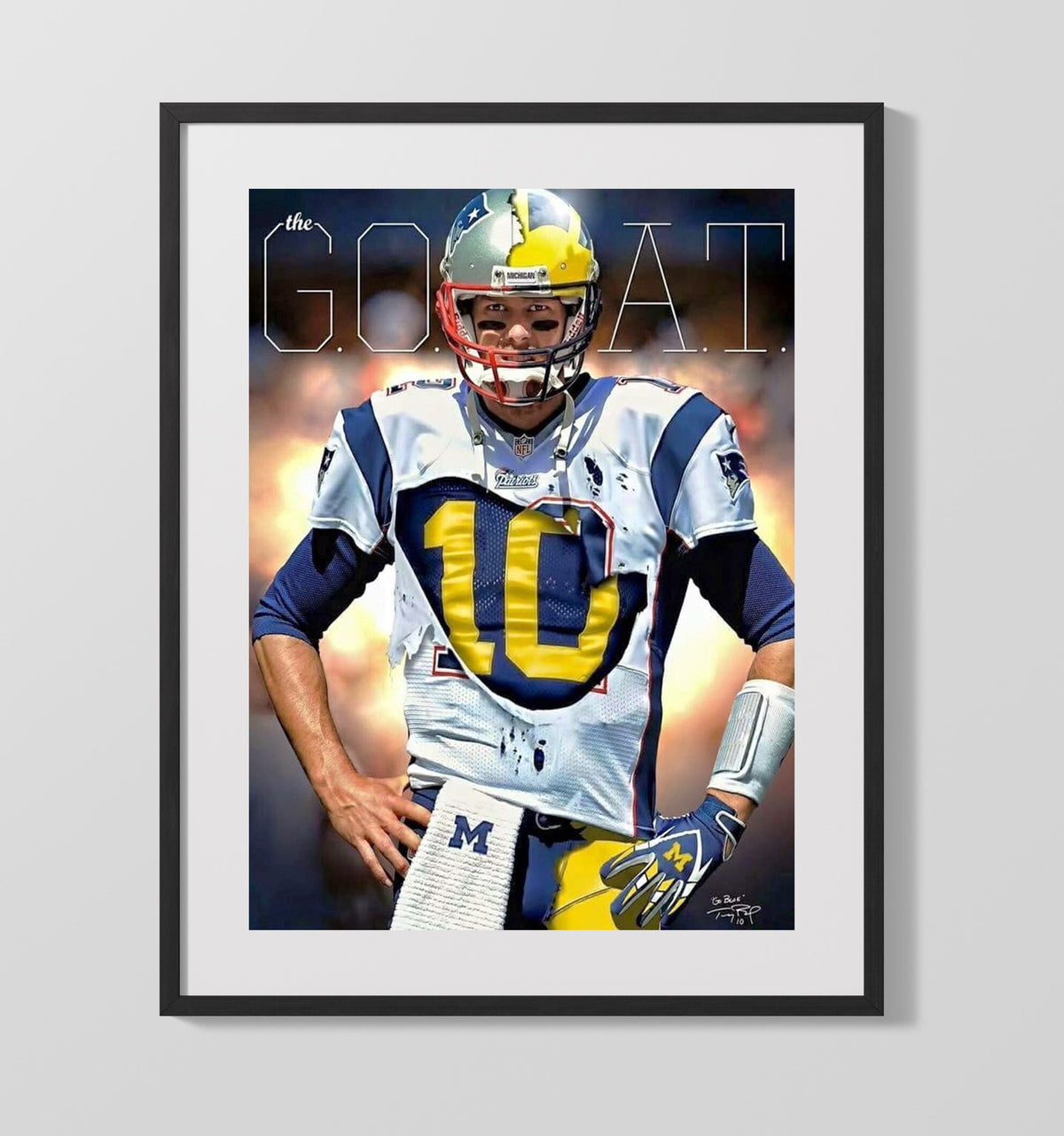 Michigan Football - Tom Brady Early Career Throwback 8x10 Gallery Frame college football wall art
