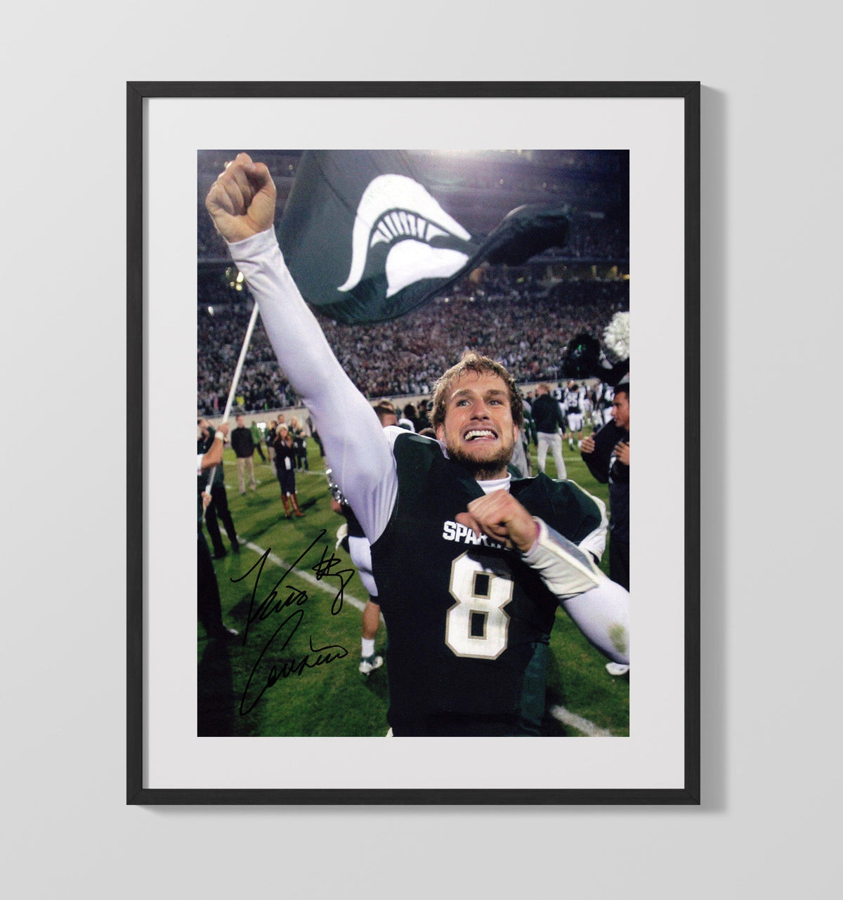 Michigan State - Kirk Cousins Victory Flag Celebration 8x10 Gallery Frame college football wall art