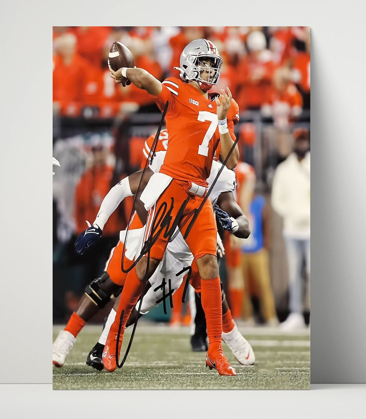 Ohio State – C.J. Stroud Passing Command unframed college football poster print