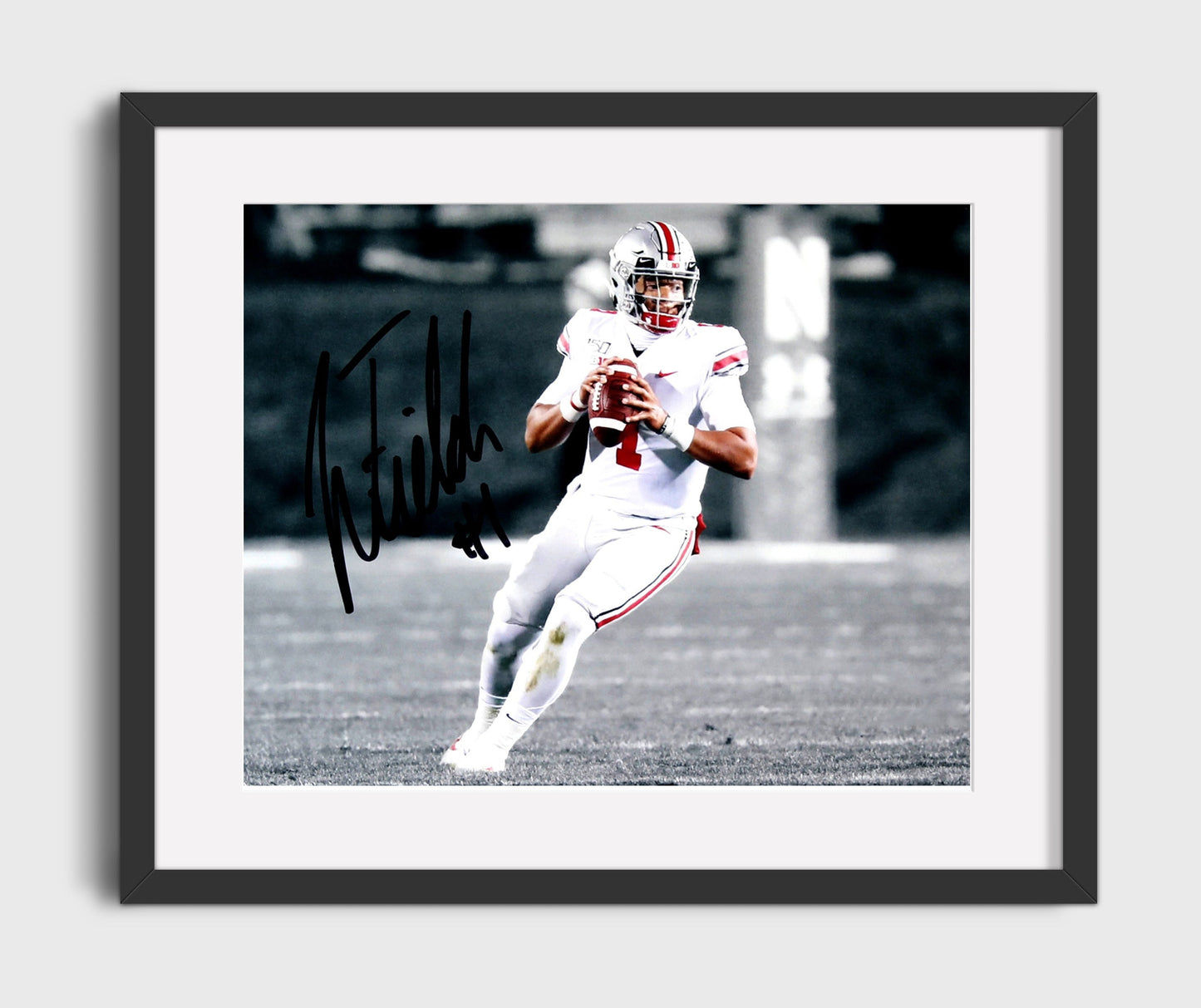 Ohio State Football - Justin Fields QB Dropback Release 8x10 Gallery Frame college football wall art