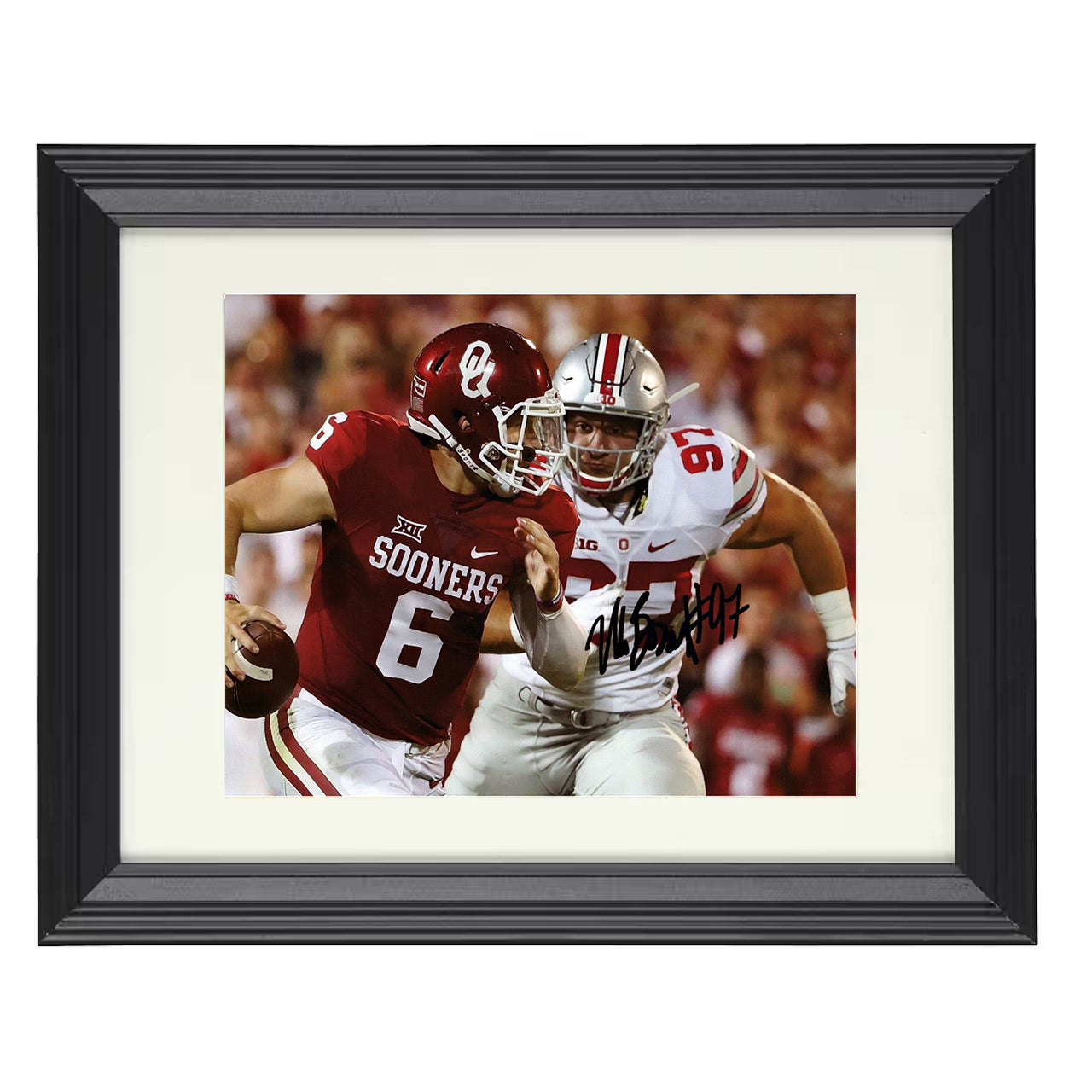 Ohio State Football - Nick Bosa Pass Rush Pressure 8x10 framed college football wall art