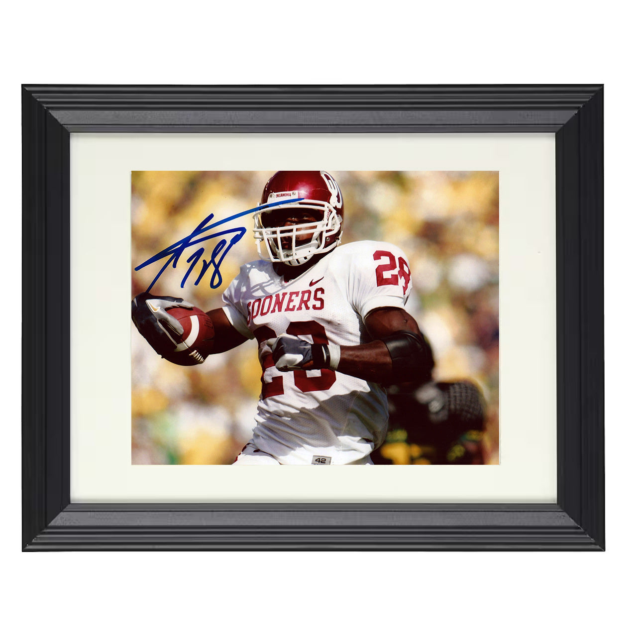 Oklahoma Football - Adrian Peterson Open Field Run 8x10 framed college football wall art