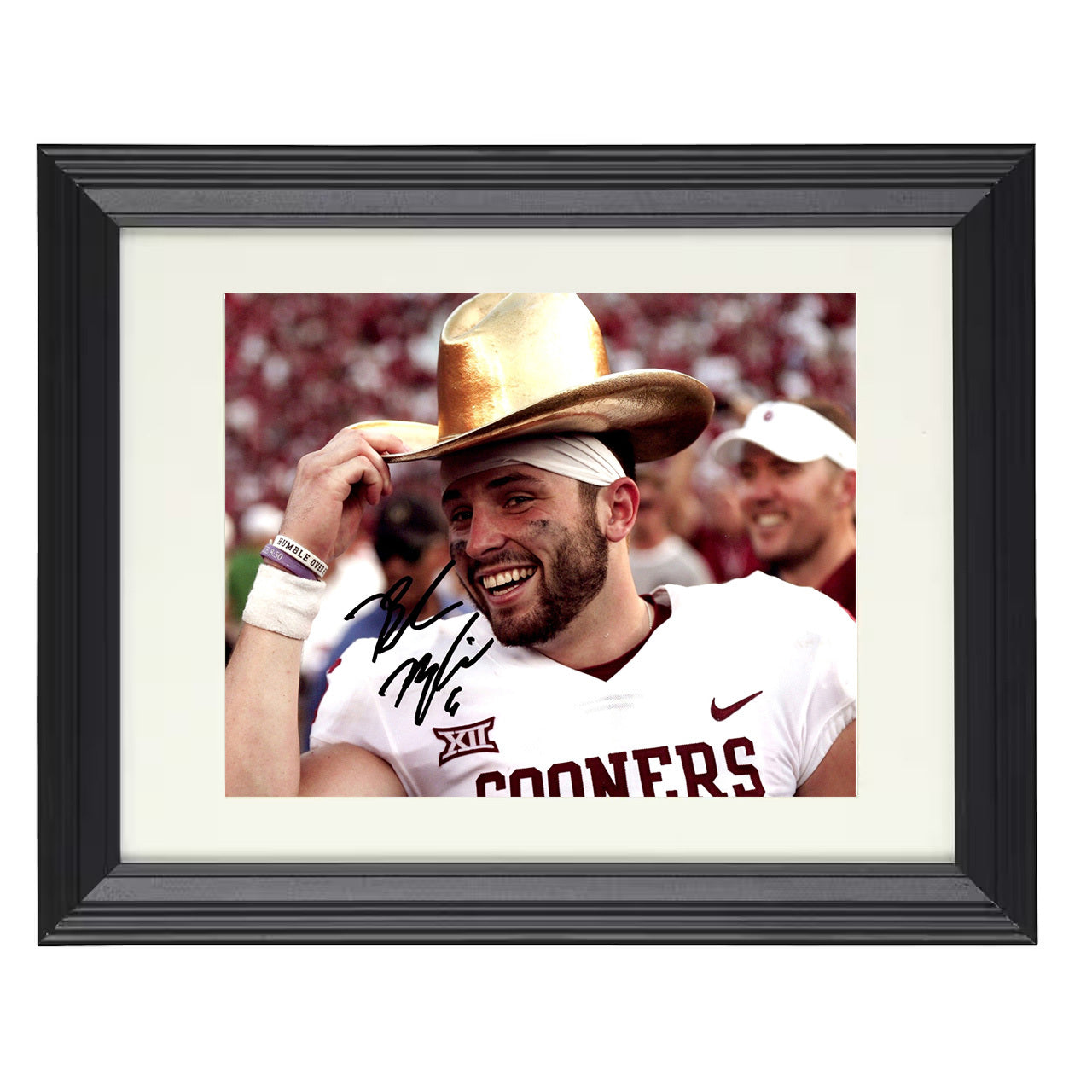 Oklahoma Football - Baker Mayfield Postgame Cowboy Hat 8x10 framed college football wall art
