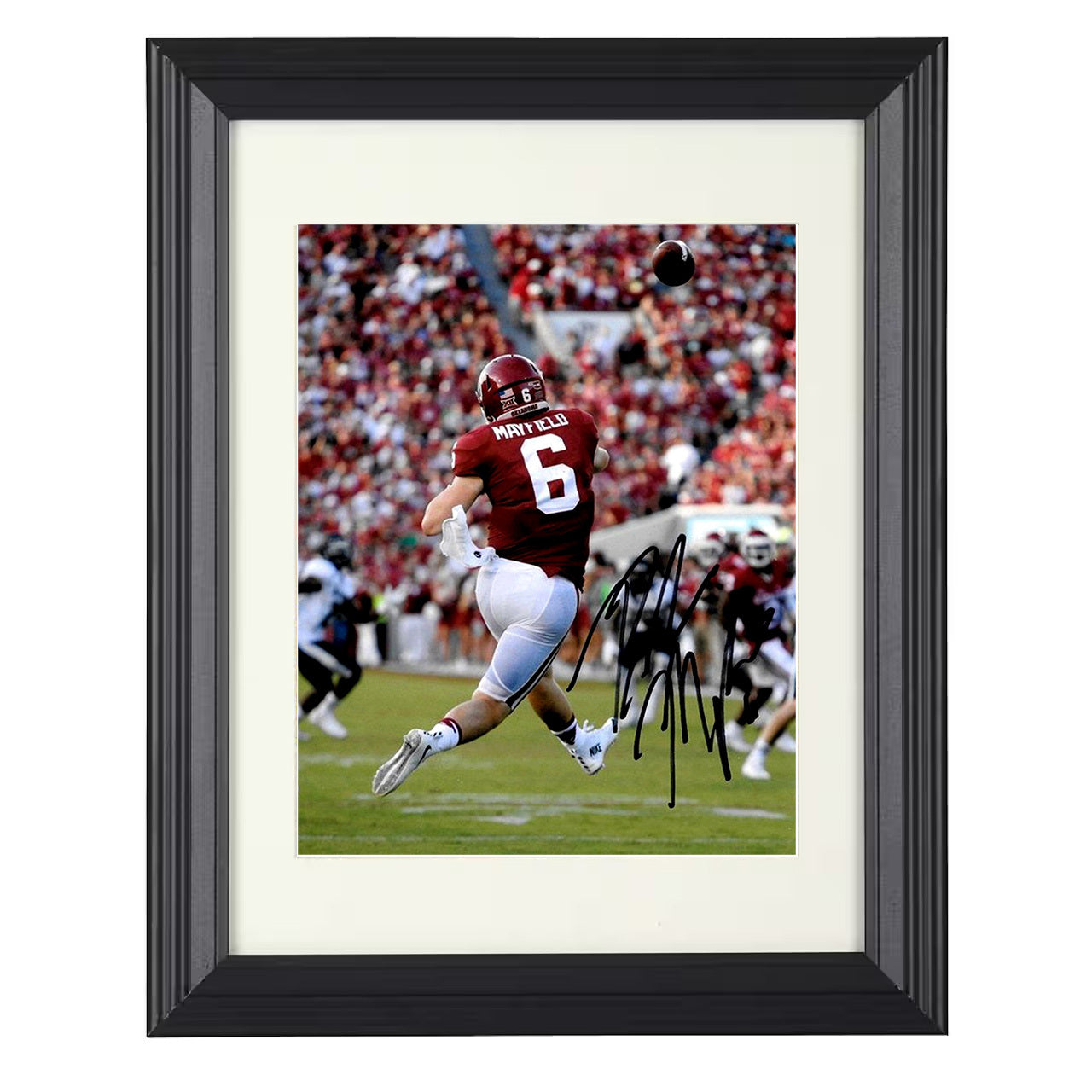 Oklahoma Football - Baker Mayfield Deep Shot 8x10 framed college football wall art