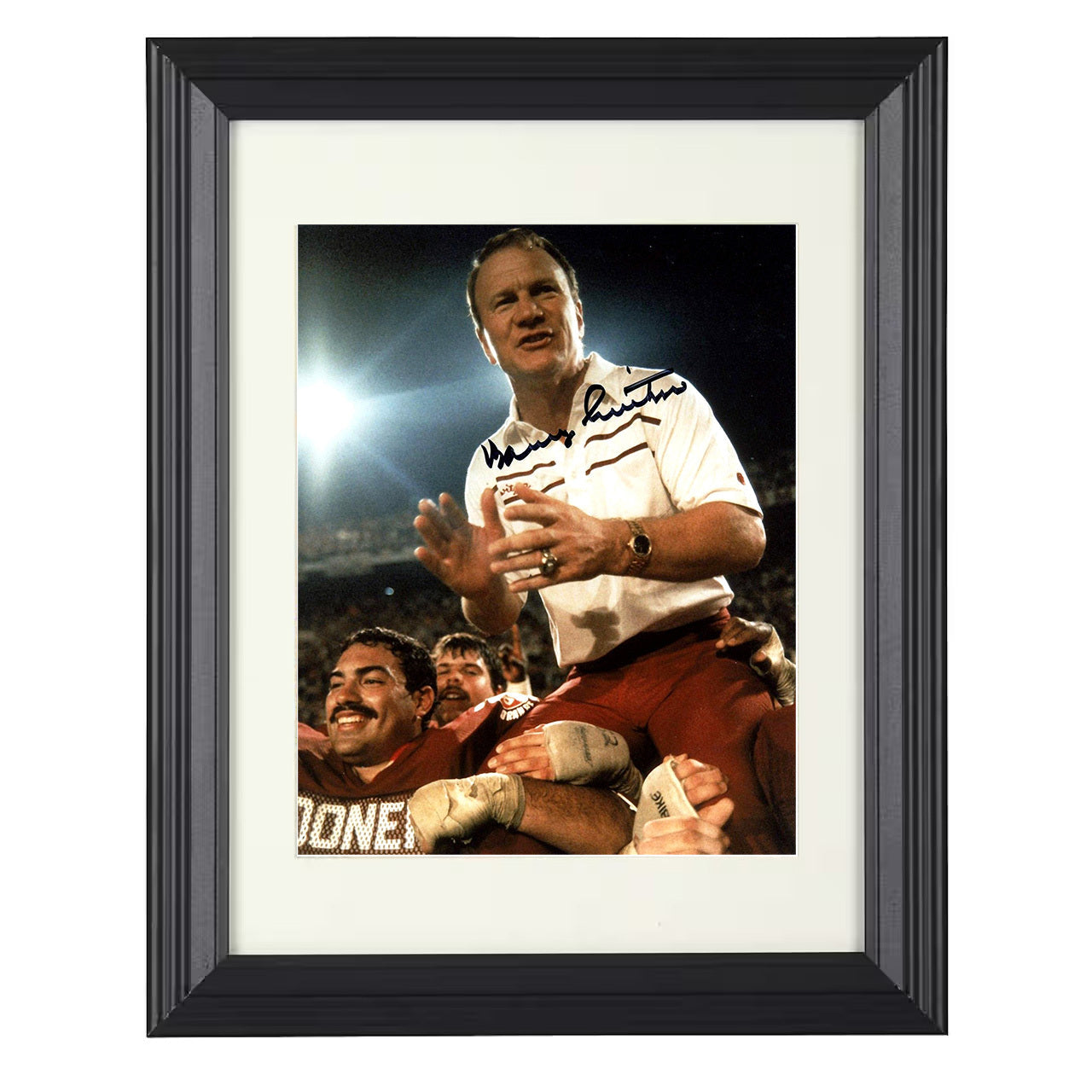 Oklahoma Football - Barry Switzer Sideline Swagger 8x10 framed college football wall art