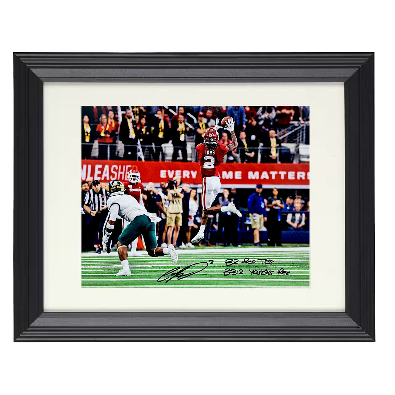 Oklahoma Football - CeeDee Lamb Midair Catch 8x10 framed college football wall art