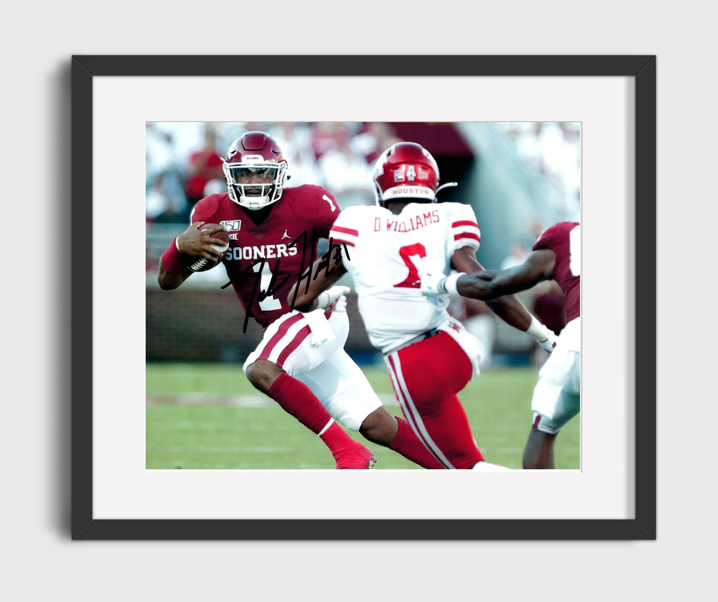 Oklahoma Football - Jalen HurtsQB Run Through Line 8x10 Gallery Frame college football wall art