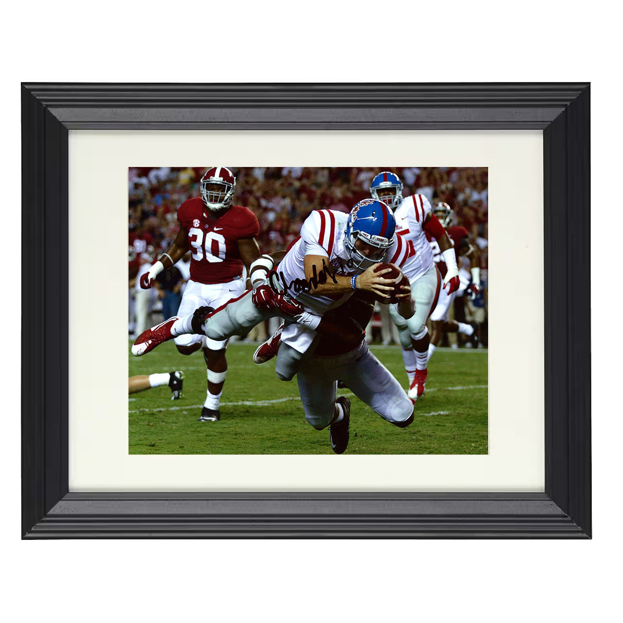Ole Miss Football - Chad Kelly Goal Line Dive 8x10 framed college football wall art