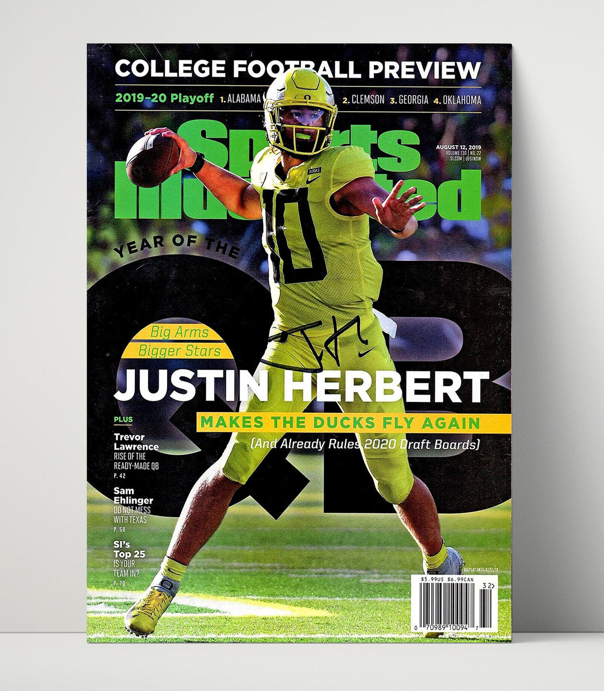 Oregon Football – Justin Herbert Elite Arm 2019 SI unframed college football poster print