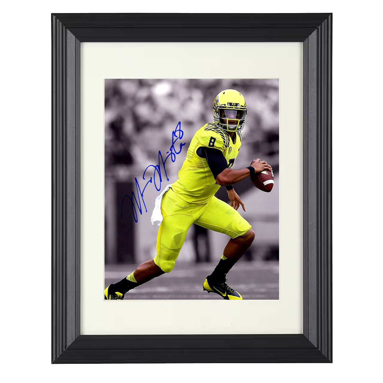 Oregon Football - Marcus Mariota Neon Glide 8x10 framed college football wall art